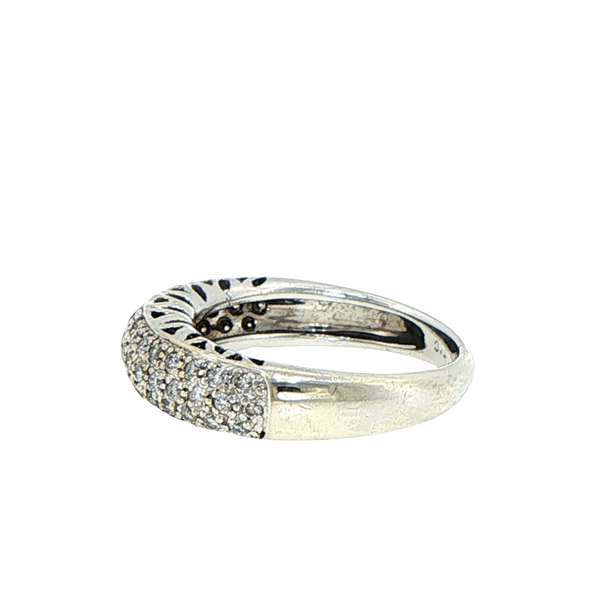9ct White Gold Domed Pavé Diamond Band Ring - Mega Cash Sydney