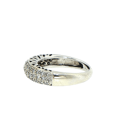 9ct White Gold Domed Pavé Diamond Band Ring - Mega Cash Sydney