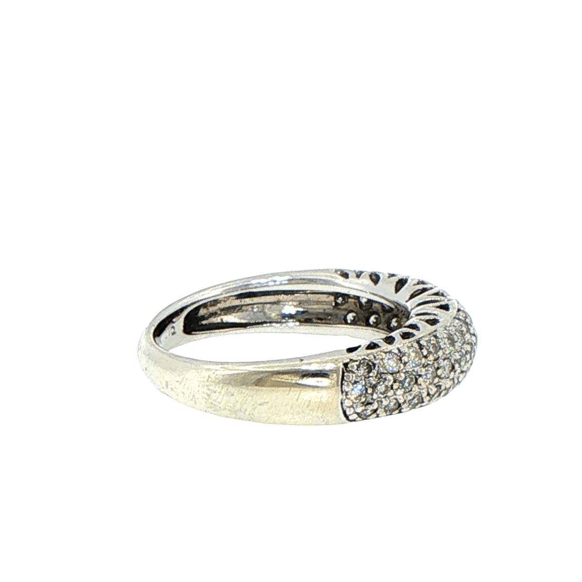 9ct White Gold Domed Pavé Diamond Band Ring - Mega Cash Sydney