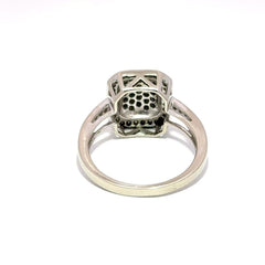 9ct White Gold Fancy Black Diamond Cluster Halo Ring - Mega Cash Sydney