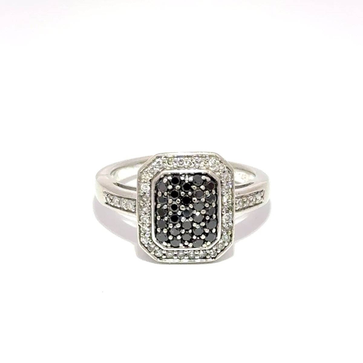 9ct White Gold Fancy Black Diamond Cluster Halo Ring - Mega Cash Sydney