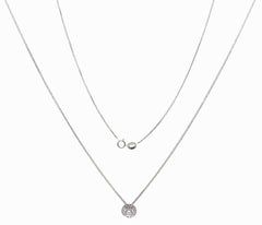 9ct White Gold Lab Grown Diamond Halo Pendant Necklace - Mega Cash Sydney