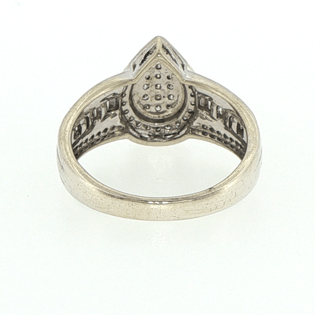 9ct White Gold Pear-Shaped Diamond Cluster Ring - Mega Cash Sydney