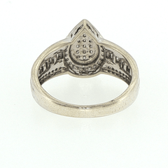 9ct White Gold Pear-Shaped Diamond Cluster Ring - Mega Cash Sydney