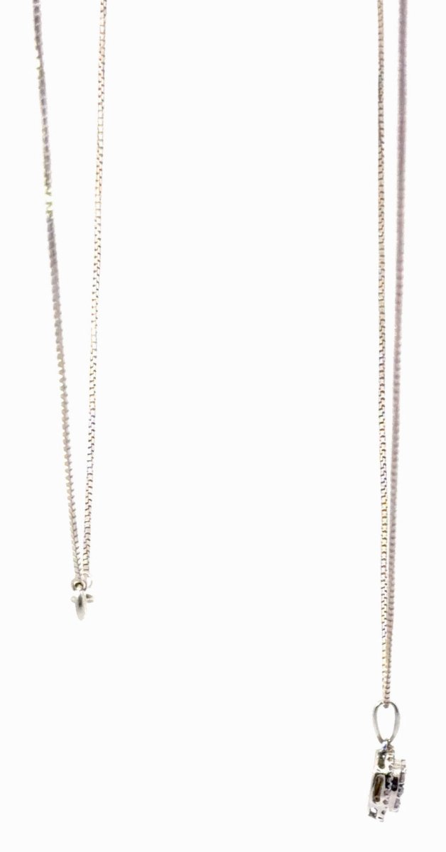 9ct White Gold Round Diamond Cluster Pendant Necklace - Mega Cash Sydney