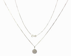9ct White Gold Round Diamond Cluster Pendant Necklace - Mega Cash Sydney