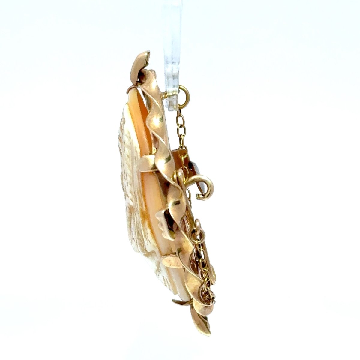 9ct Yellow Gold Agate Cameo Brooch with Twisted Border - Mega Cash Sydney