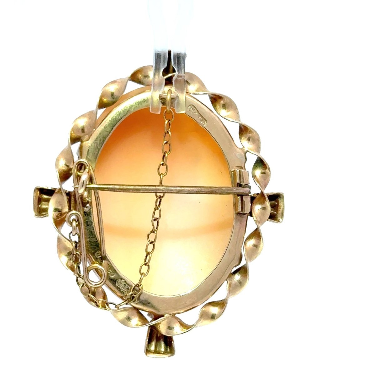 9ct Yellow Gold Agate Cameo Brooch with Twisted Border - Mega Cash Sydney