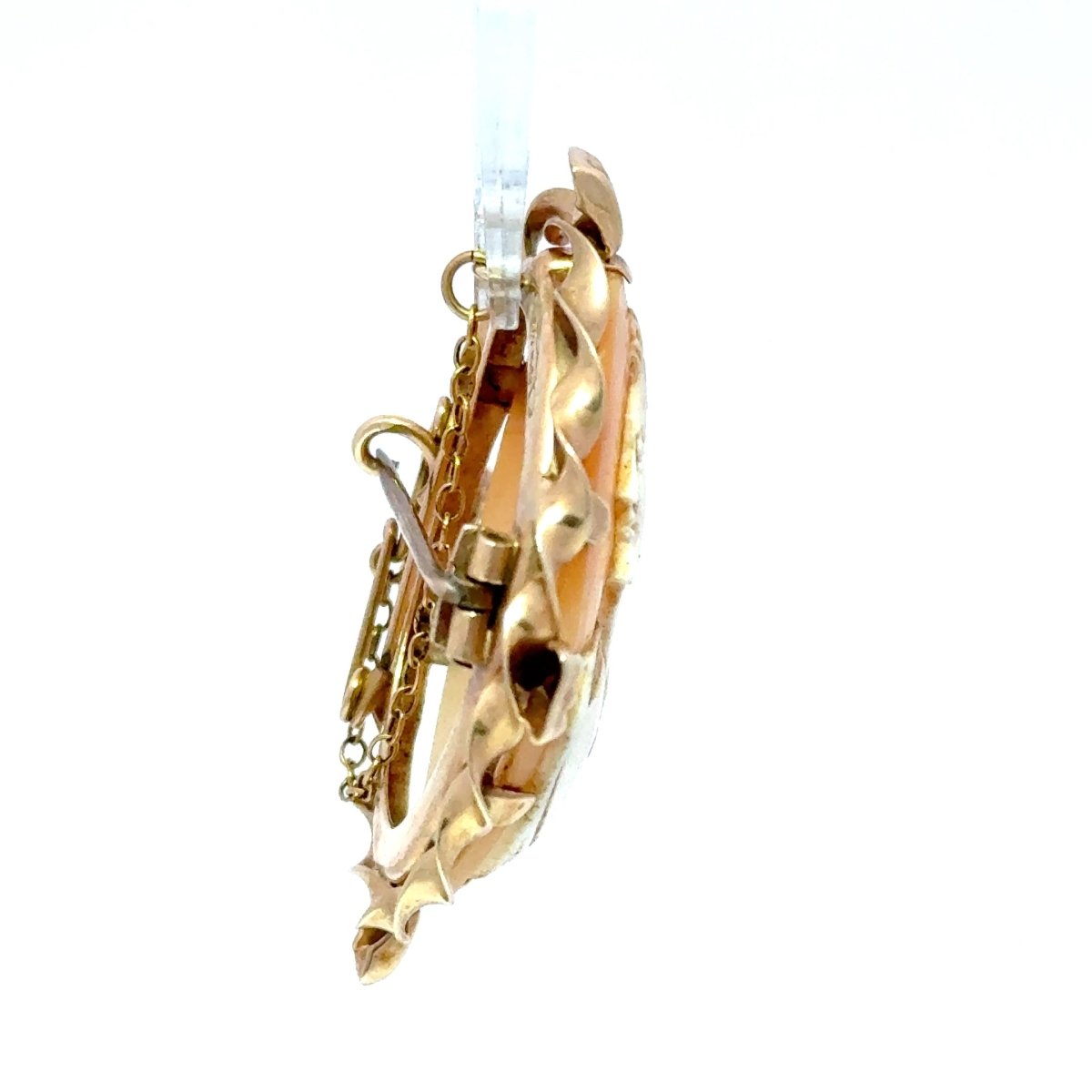 9ct Yellow Gold Agate Cameo Brooch with Twisted Border - Mega Cash Sydney
