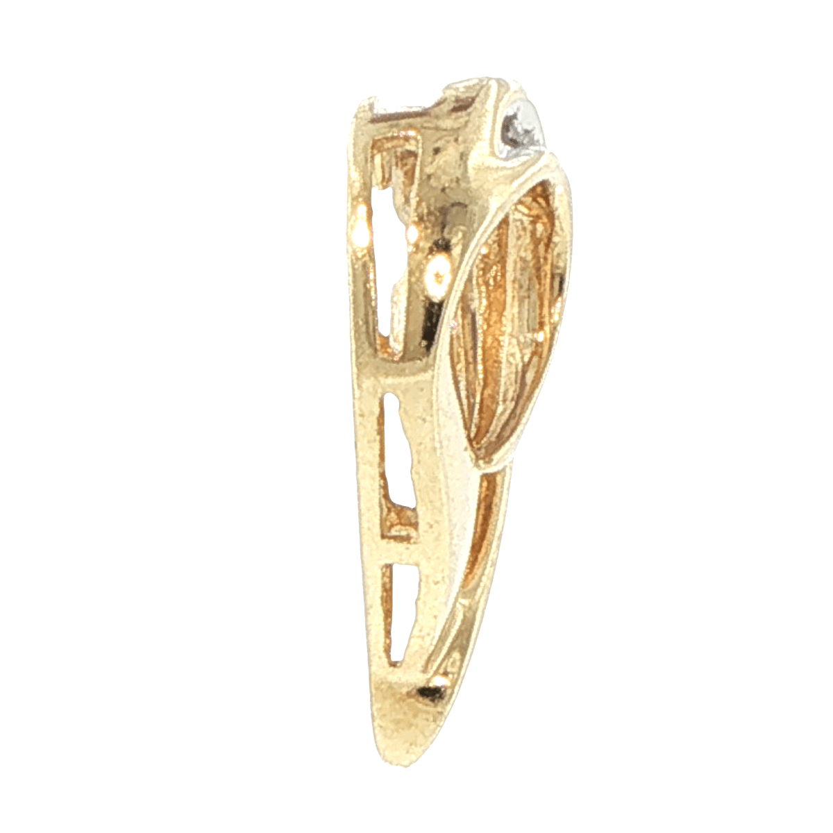 9ct Yellow Gold and Diamond Ribbon Heart Pendant - Mega Cash Sydney