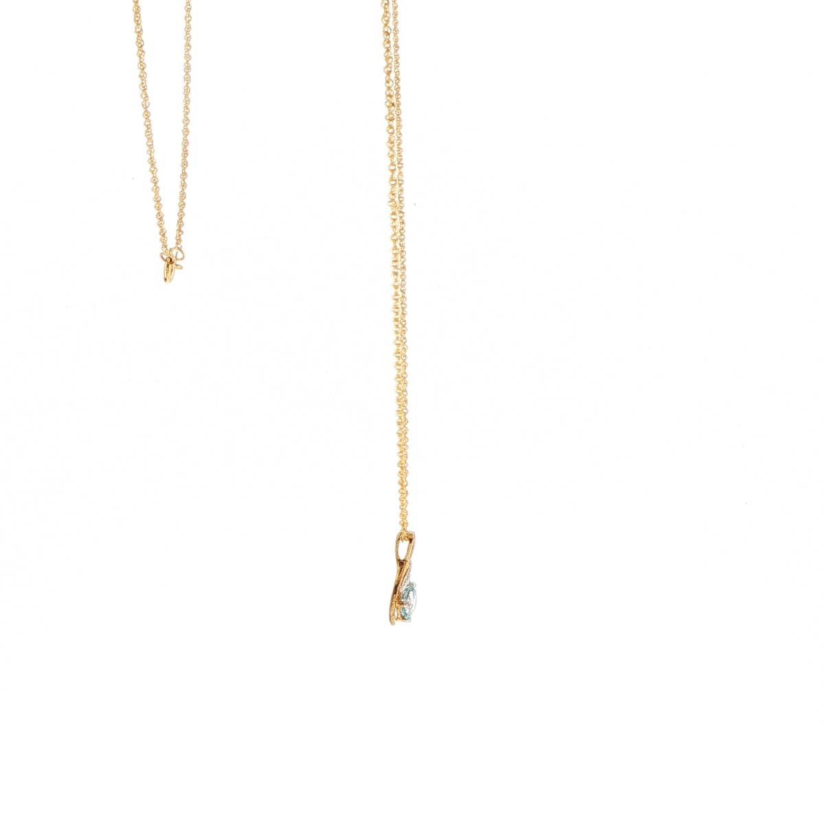 9ct Yellow Gold Aquamarine and Diamond Pendant Necklace - Mega Cash Sydney
