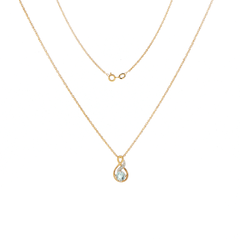 9ct Yellow Gold Aquamarine and Diamond Pendant Necklace - Mega Cash Sydney