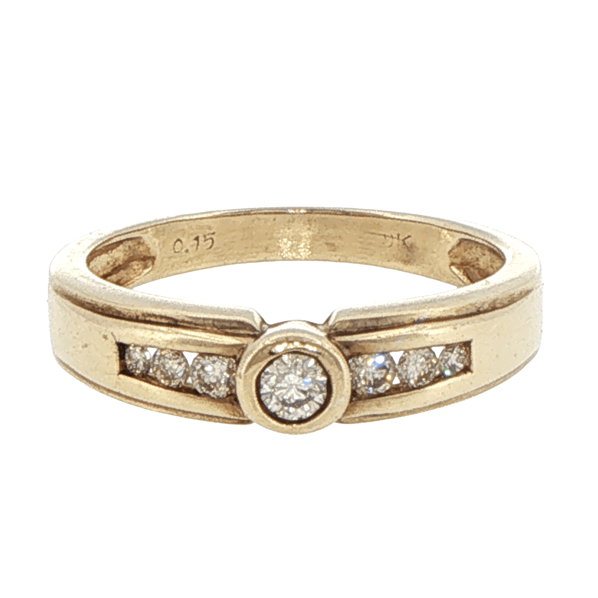 9ct Yellow Gold Bezel-Set Diamond Multistone Ring - Mega Cash Sydney