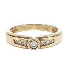 9ct Yellow Gold Bezel-Set Diamond Multistone Ring - Mega Cash Sydney