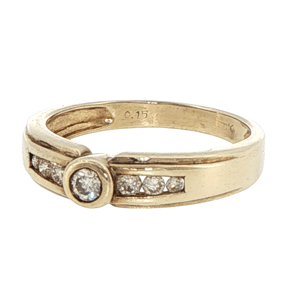 9ct Yellow Gold Bezel-Set Diamond Multistone Ring - Mega Cash Sydney