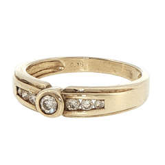 9ct Yellow Gold Bezel-Set Diamond Multistone Ring - Mega Cash Sydney