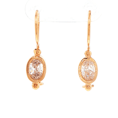 9ct Yellow Gold Bezel-Set Oval Cubic Zirconia Drop Earrings - Mega Cash Sydney