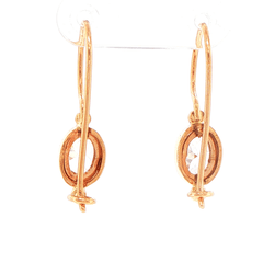 9ct Yellow Gold Bezel-Set Oval Cubic Zirconia Drop Earrings - Mega Cash Sydney