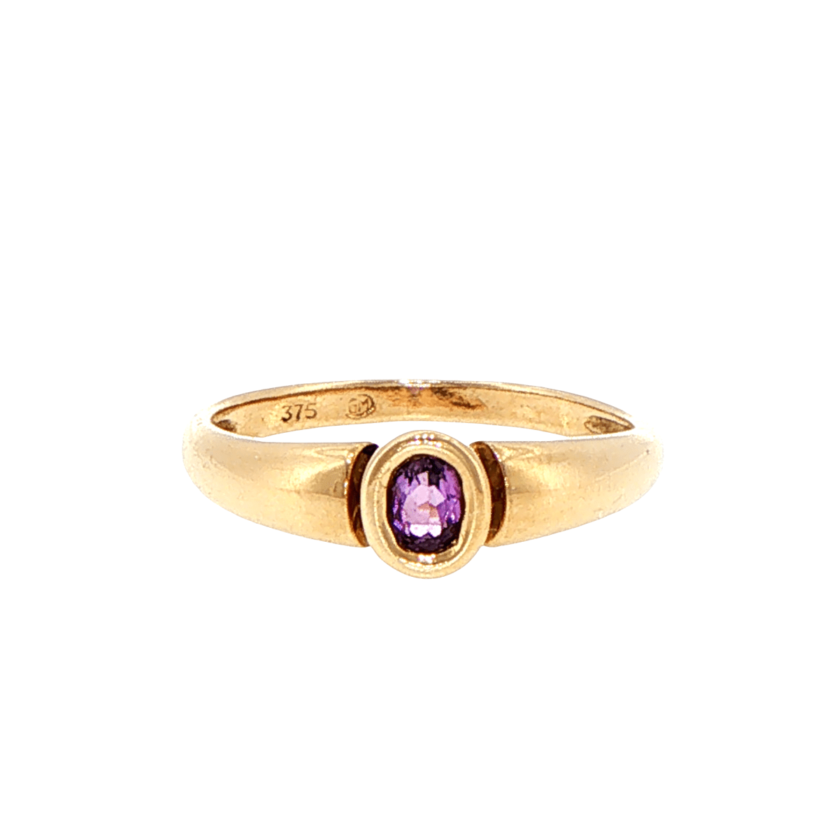9ct Yellow Gold Bezel-Set Oval Solitaire Ring - Mega Cash Sydney