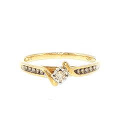 9ct Yellow Gold Bypass Diamond Engagement Ring - Mega Cash Sydney