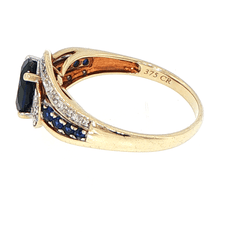 9ct Yellow Gold Bypass Ring with Diamond - Mega Cash Sydney