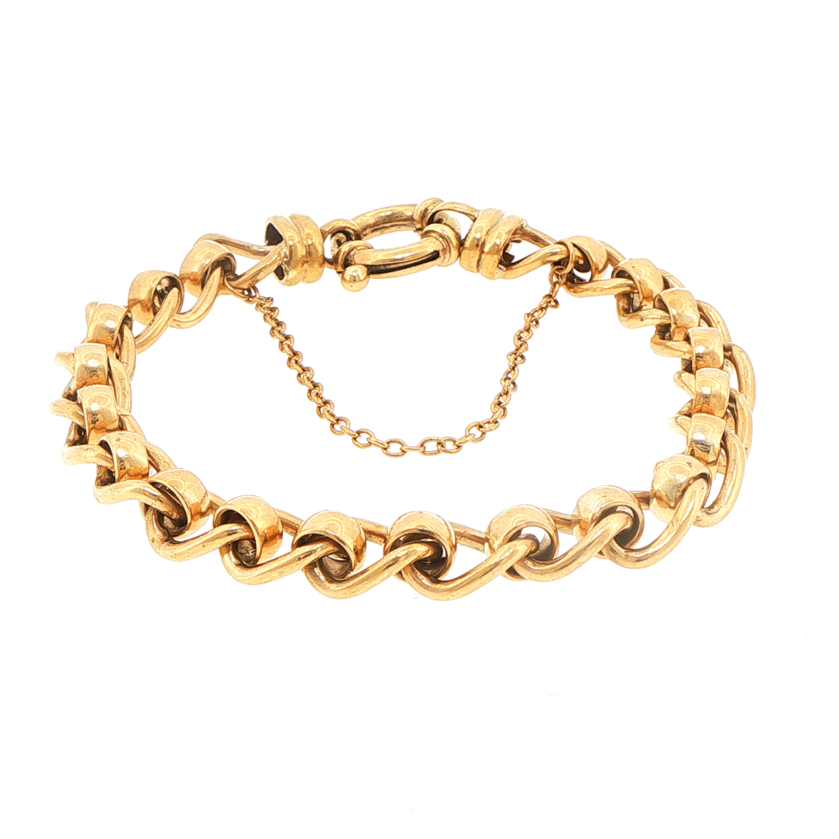 9ct Yellow Gold Chunky Link Chain Bracelet with Safety Chain - Mega Cash Sydney