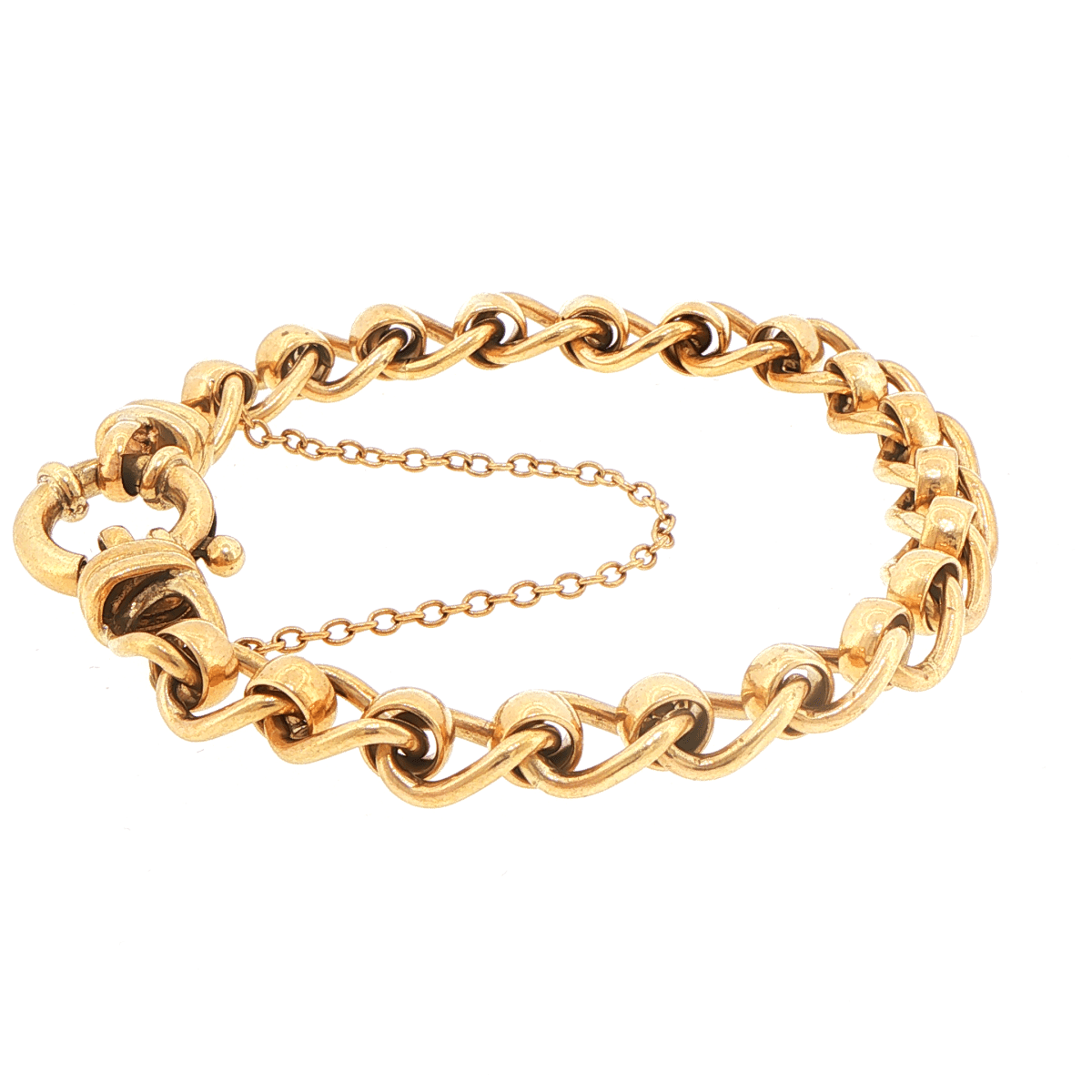 9ct Yellow Gold Chunky Link Chain Bracelet with Safety Chain - Mega Cash Sydney