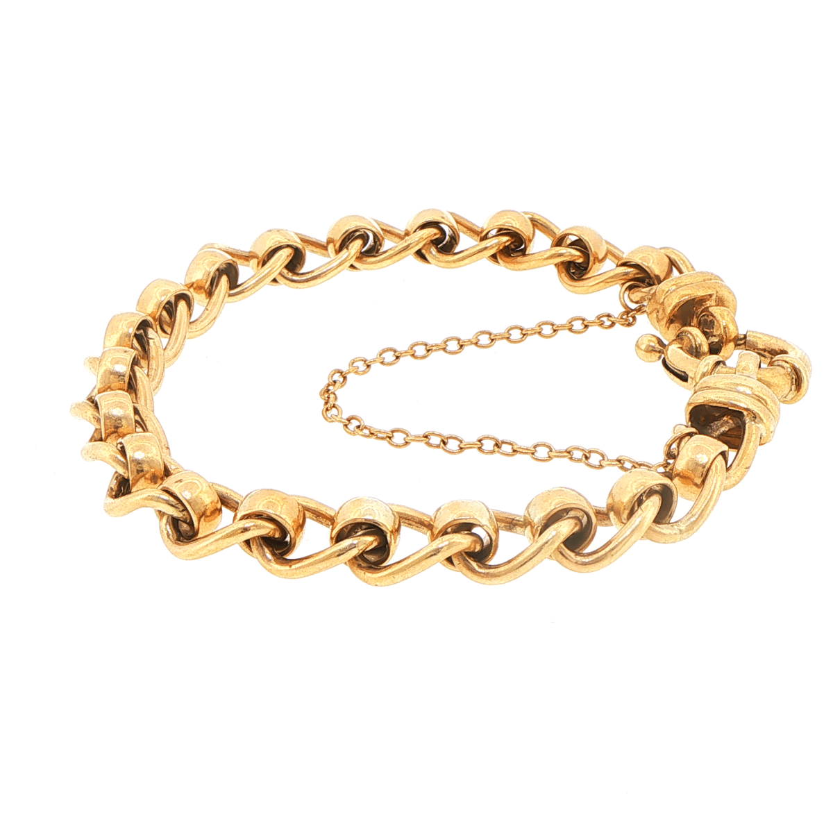 9ct Yellow Gold Chunky Link Chain Bracelet with Safety Chain - Mega Cash Sydney