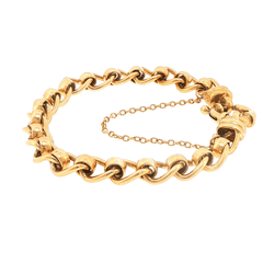 9ct Yellow Gold Chunky Link Chain Bracelet with Safety Chain - Mega Cash Sydney