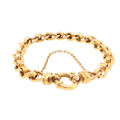9ct Yellow Gold Chunky Link Chain Bracelet with Safety Chain - Mega Cash Sydney