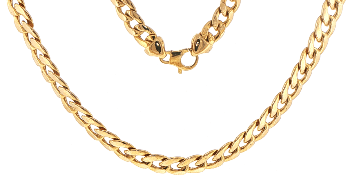 9ct Yellow Gold Classic Cuban Link Chain Necklace - Mega Cash Sydney