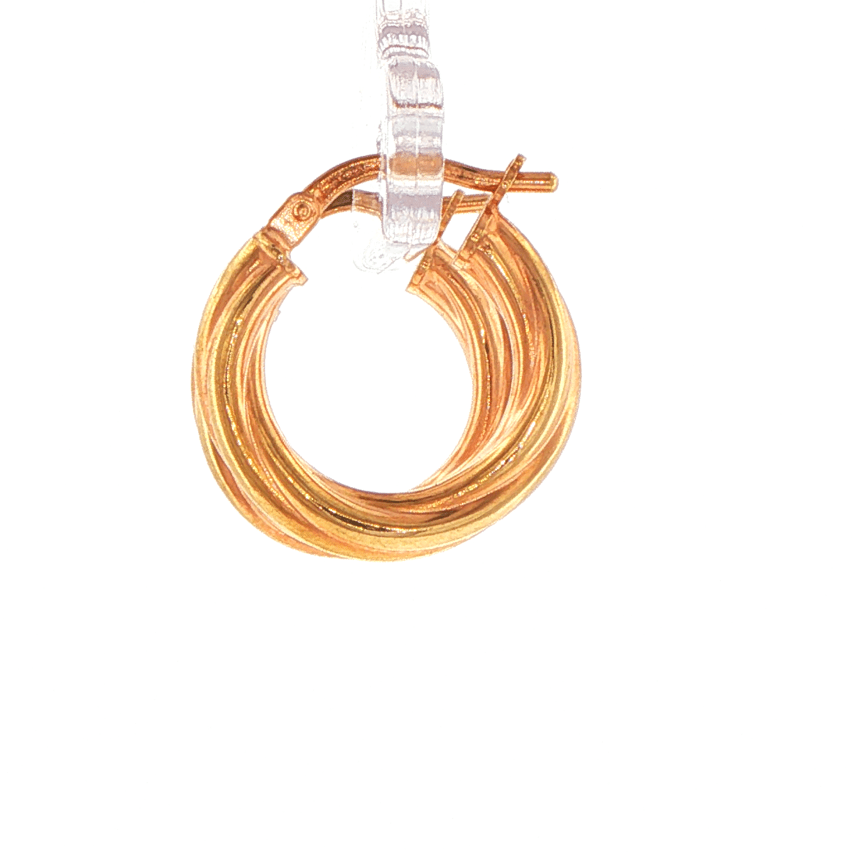 9ct Yellow Gold Classic Twisted Tube Hoop Earrings - Mega Cash Sydney