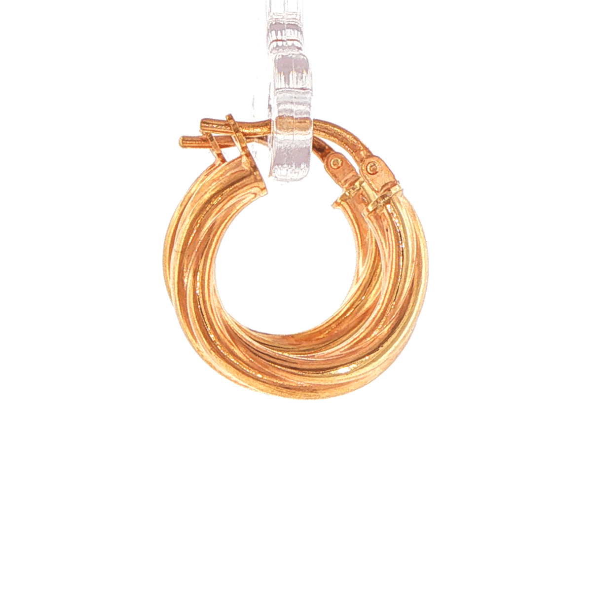 9ct Yellow Gold Classic Twisted Tube Hoop Earrings - Mega Cash Sydney