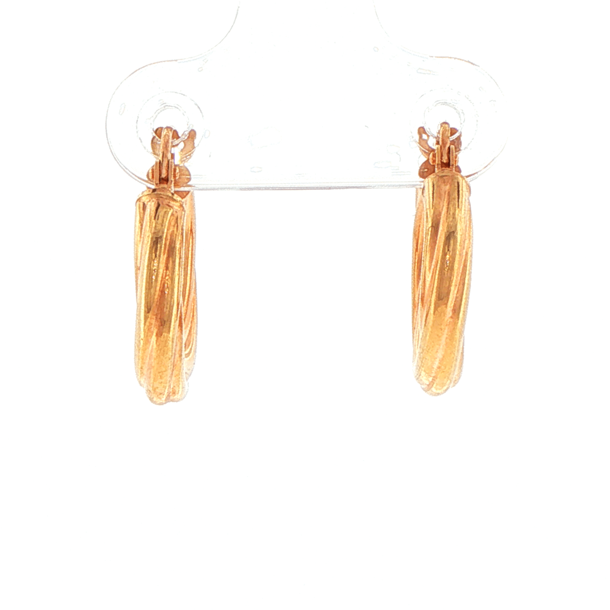 9ct Yellow Gold Classic Twisted Tube Hoop Earrings - Mega Cash Sydney