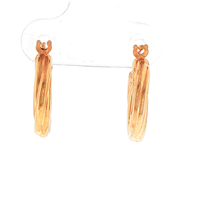 9ct Yellow Gold Classic Twisted Tube Hoop Earrings - Mega Cash Sydney
