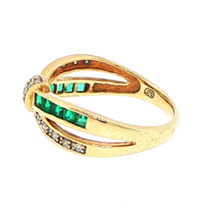9ct Yellow Gold Criss-Cross Multistone Diamond Ring - Mega Cash Sydney