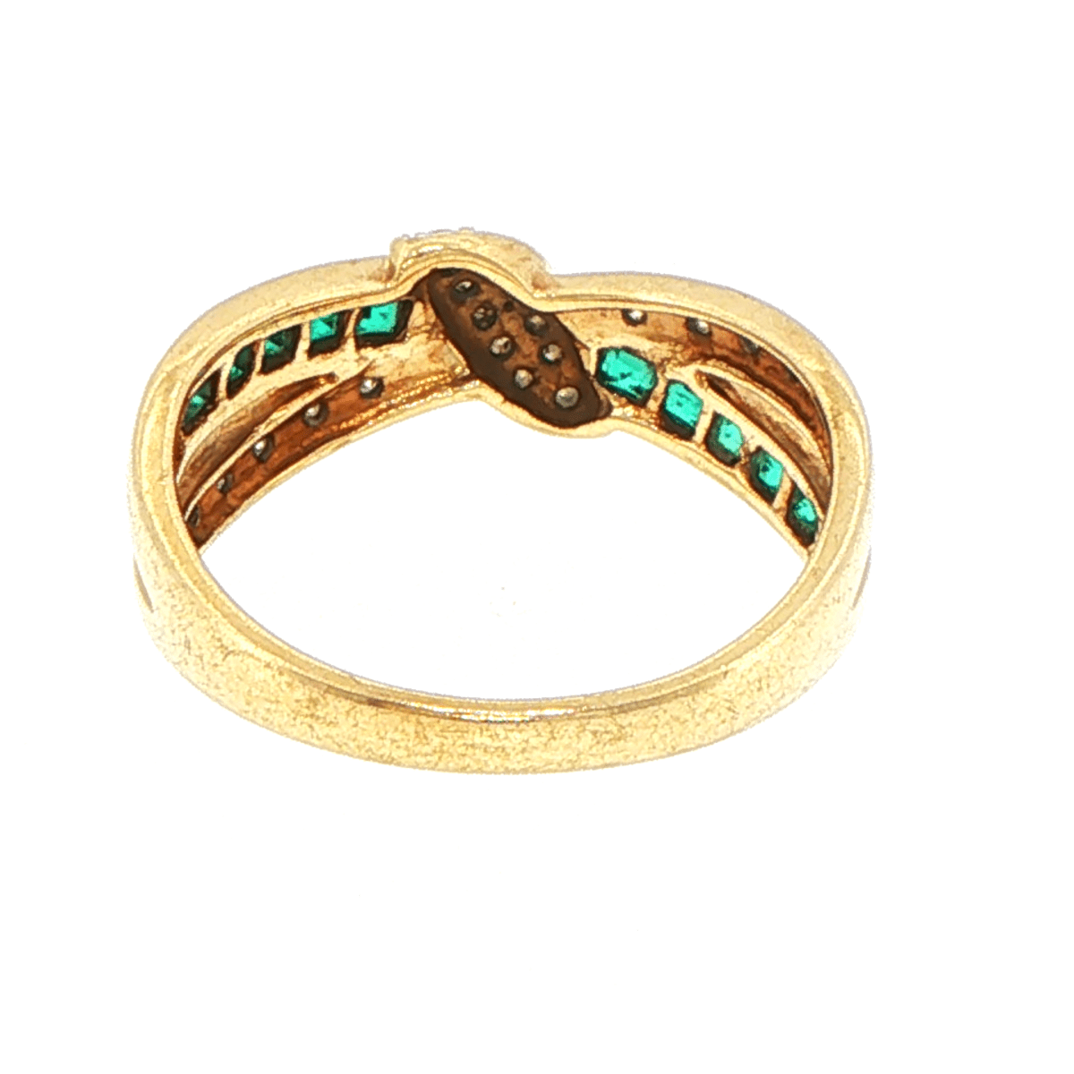 9ct Yellow Gold Criss-Cross Multistone Diamond Ring - Mega Cash Sydney