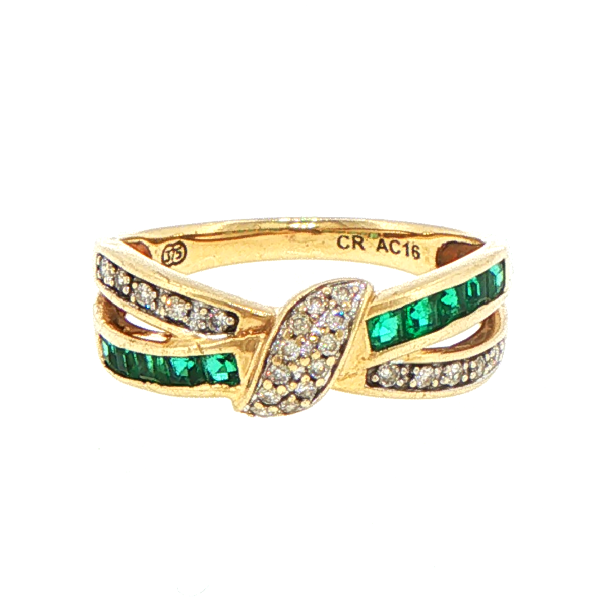 9ct Yellow Gold Criss-Cross Multistone Diamond Ring - Mega Cash Sydney