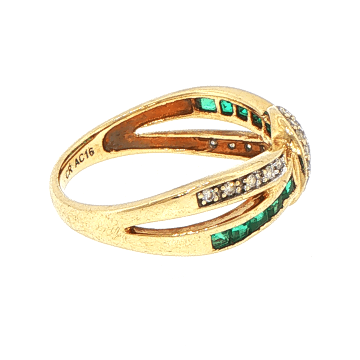 9ct Yellow Gold Criss-Cross Multistone Diamond Ring - Mega Cash Sydney