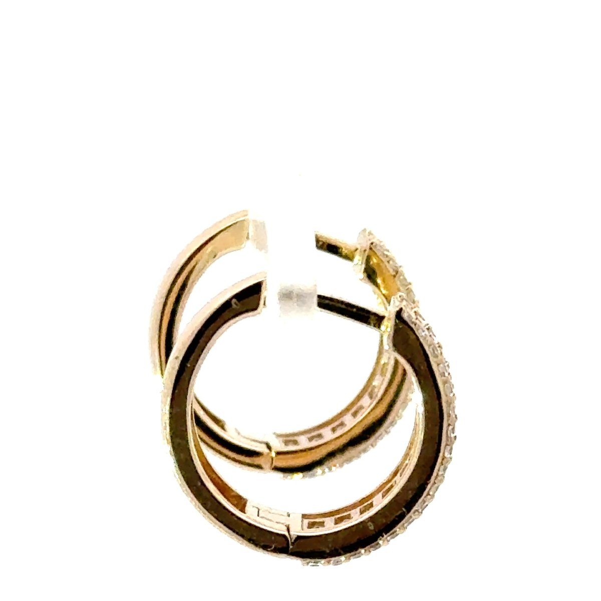 9ct Yellow Gold Cubic Zirconia Baguette and Round Hoop Earrings - Mega Cash Sydney
