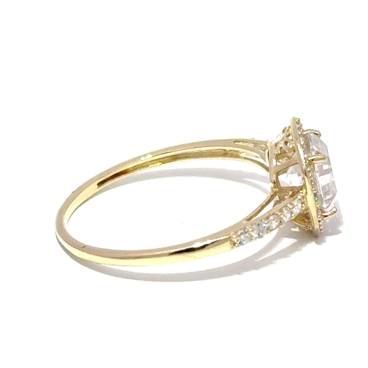 9ct Yellow Gold Cubic Zirconia Halo Engagement Ring - Mega Cash Sydney