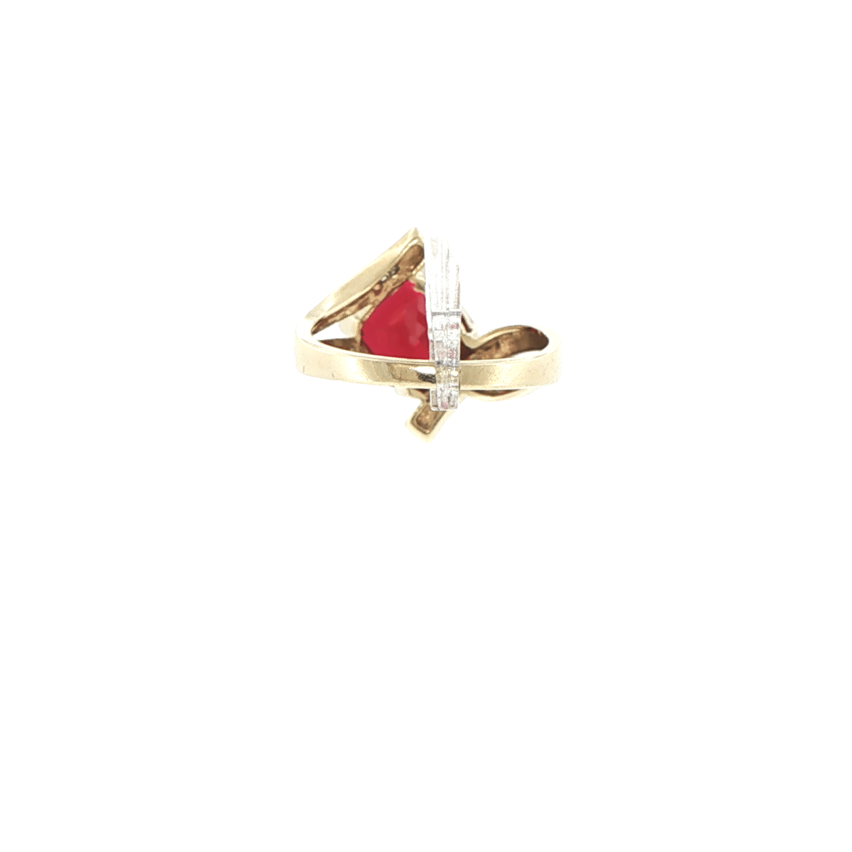 9ct Yellow Gold Cushion-Cut Bypass Garnet Cocktail Ring - Mega Cash Sydney