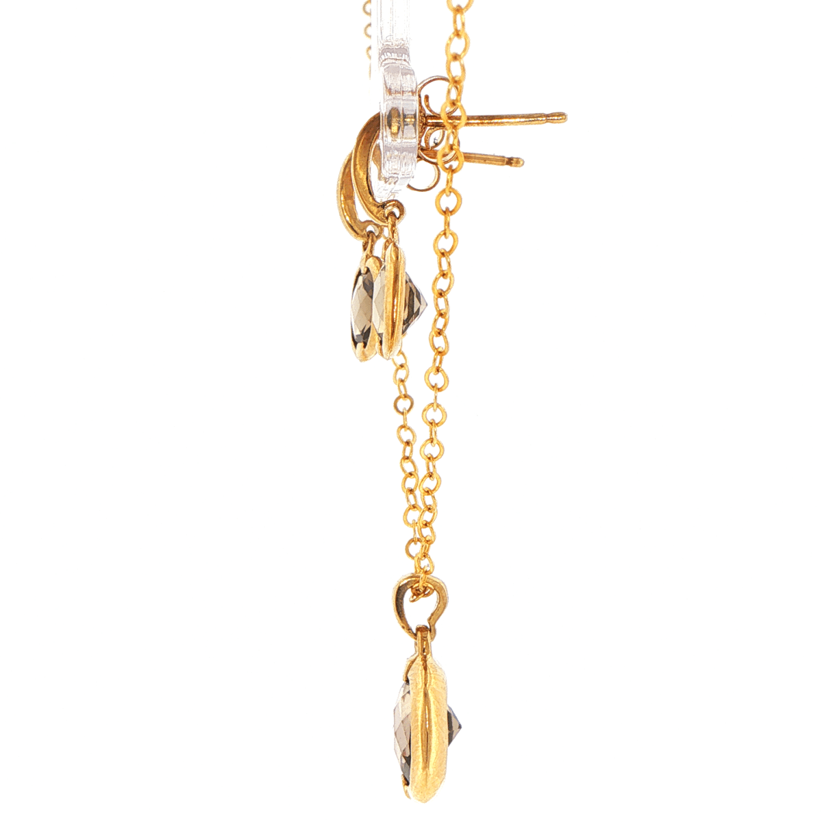 9ct Yellow Gold Cushion-Cut Smokey Stone Pendant and Earring Set - Mega Cash Sydney