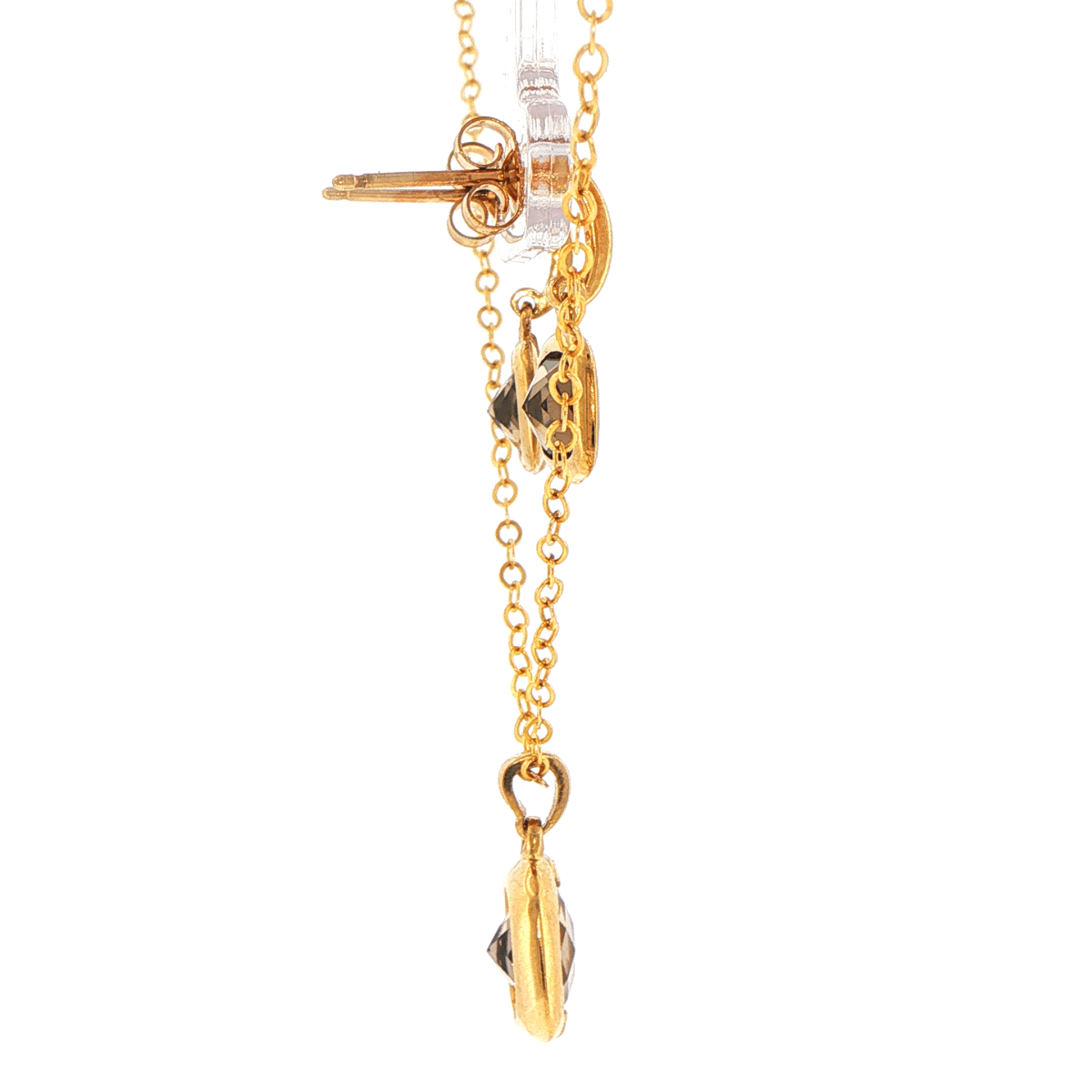 9ct Yellow Gold Cushion-Cut Smokey Stone Pendant and Earring Set - Mega Cash Sydney