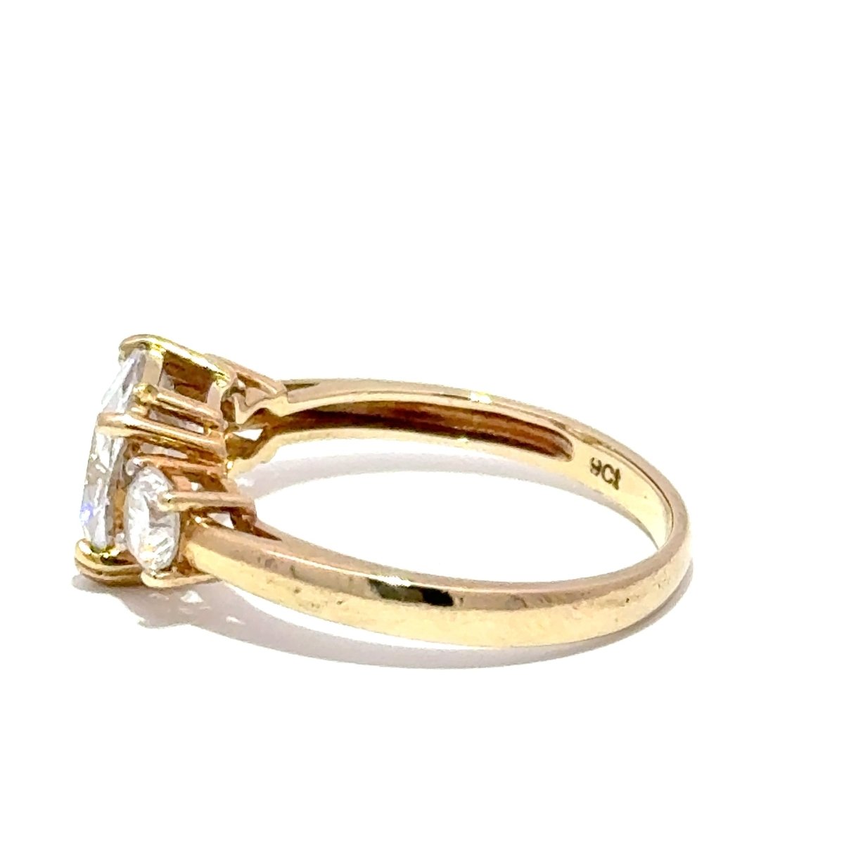 9ct Yellow Gold Cushion Cut Three-Stone Diamond Ring - Mega Cash Sydney
