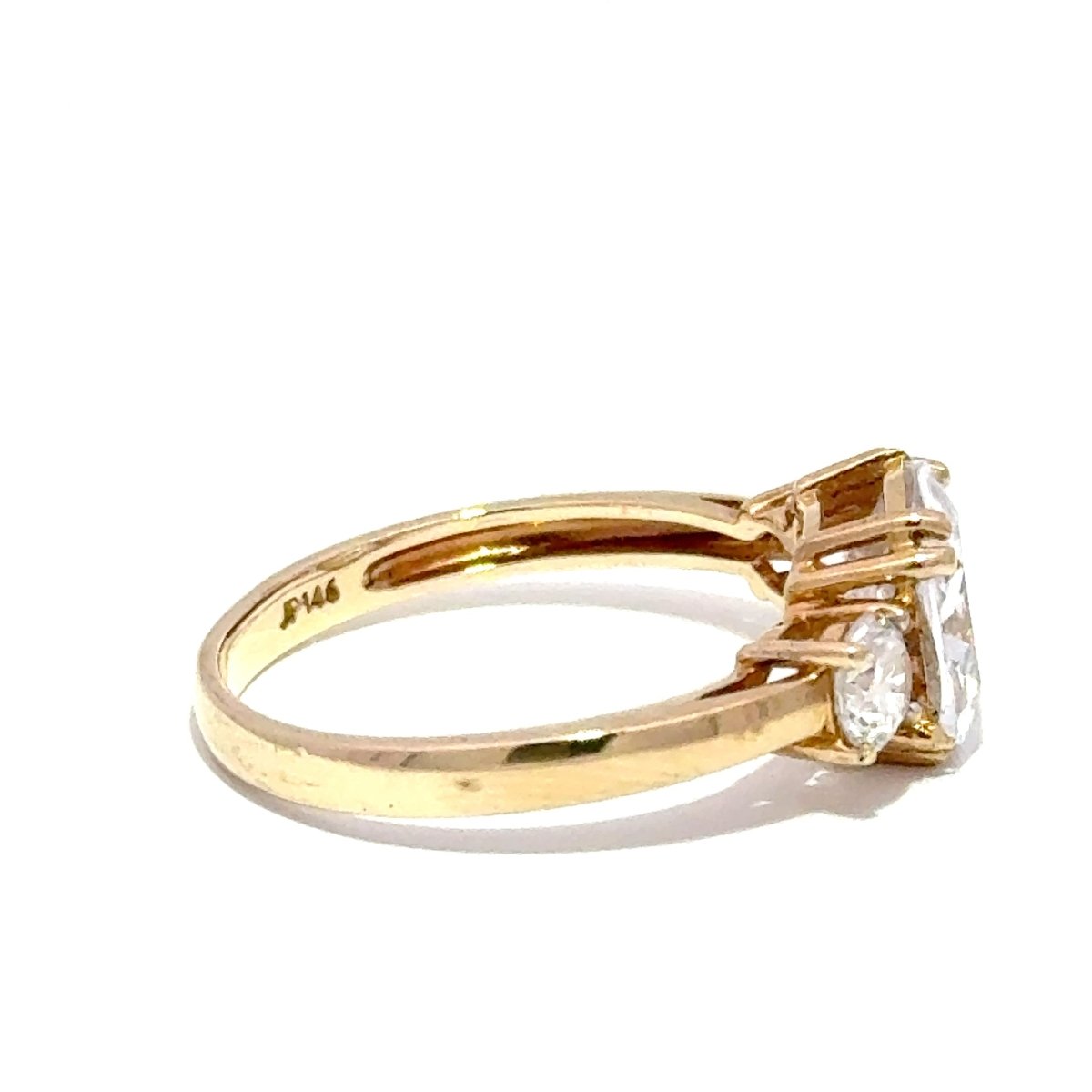 9ct Yellow Gold Cushion Cut Three-Stone Diamond Ring - Mega Cash Sydney