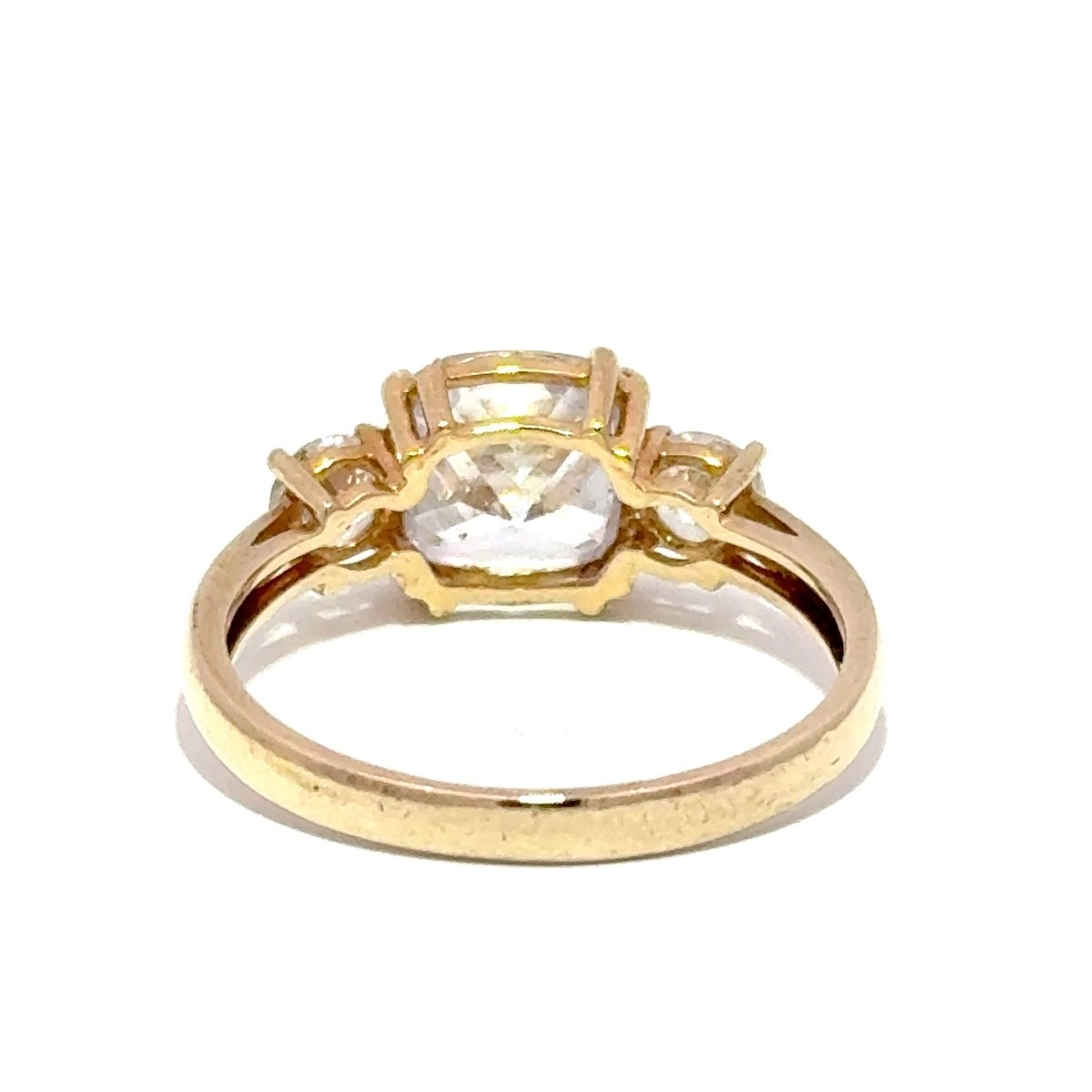 9ct Yellow Gold Cushion Cut Three-Stone Diamond Ring - Mega Cash Sydney