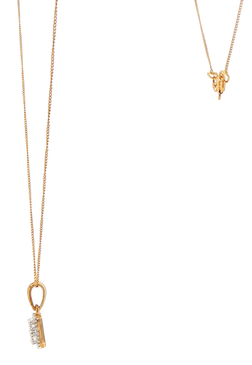 9ct Yellow Gold Cushion-Shaped Diamond Cluster Pendant Necklace - Mega Cash Sydney