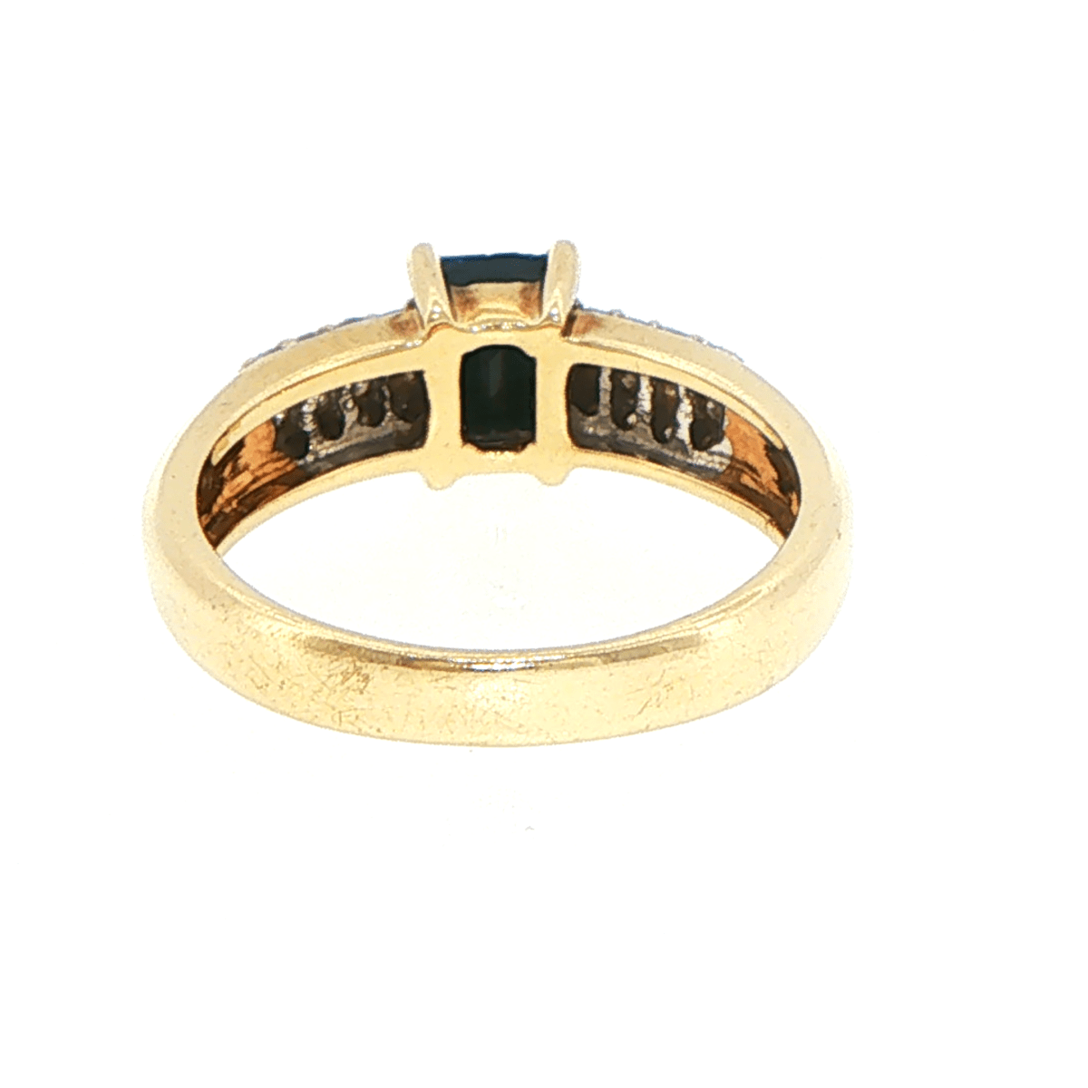 9ct Yellow Gold Deep Blue Sapphire and Diamond Multistone Ring - Mega Cash Sydney