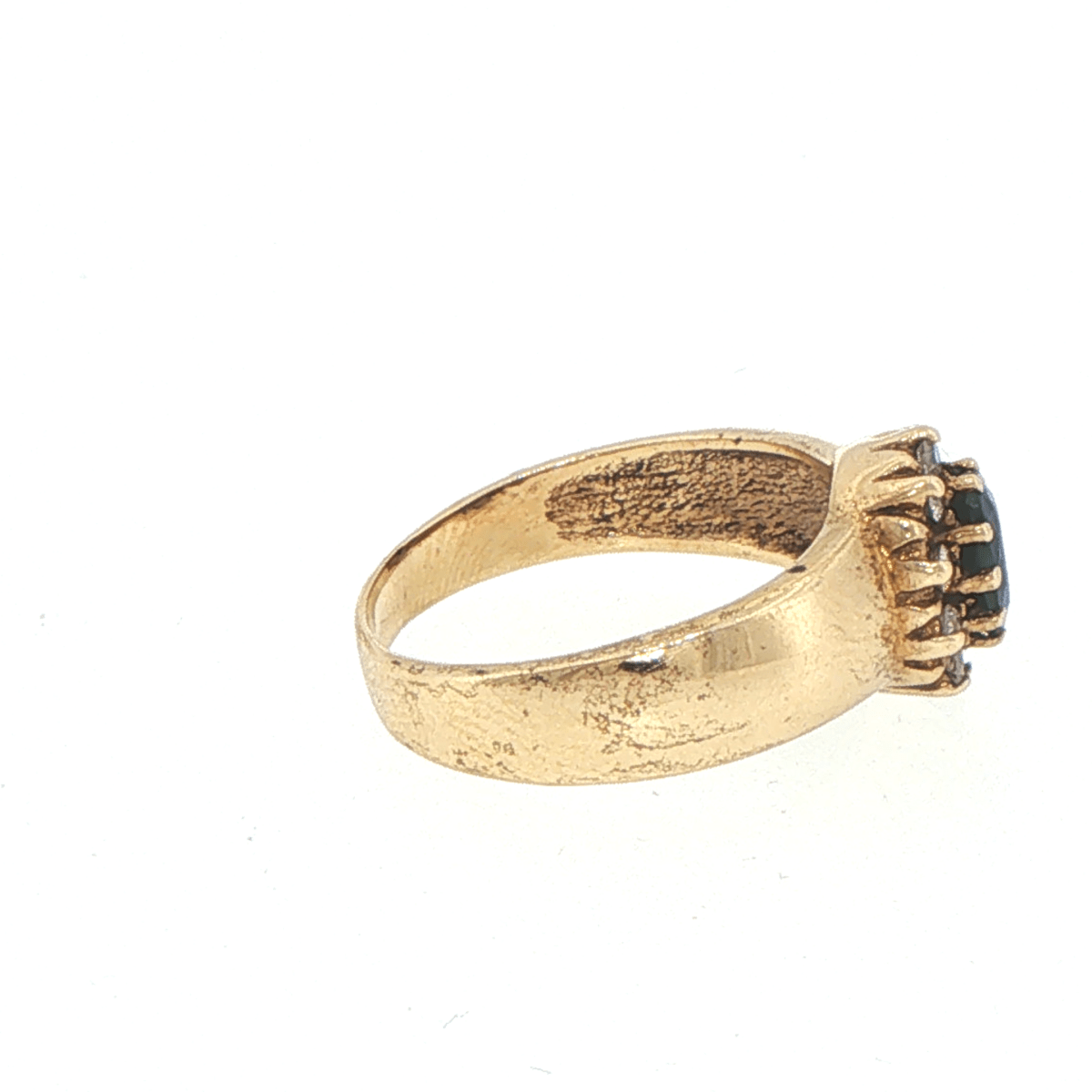 9ct Yellow Gold Deep Blue Sapphire Halo Ring - Mega Cash Sydney